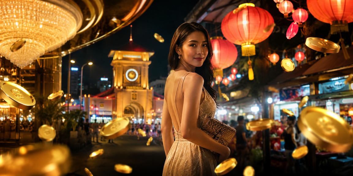 Cảnh chợ đêm TP.HCM với người dùng trải nghiệm casino trực tuyến trên điện thoại