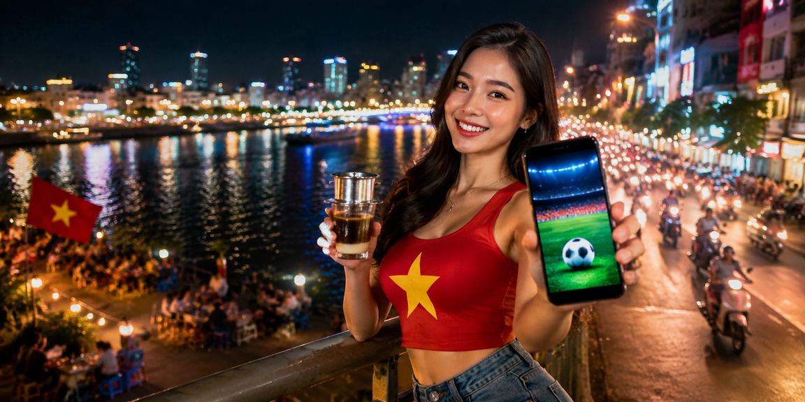 Người dùng đồng bằng sông Cửu Long đọc phân tích bóng đá bên ly cà phê buổi chiều