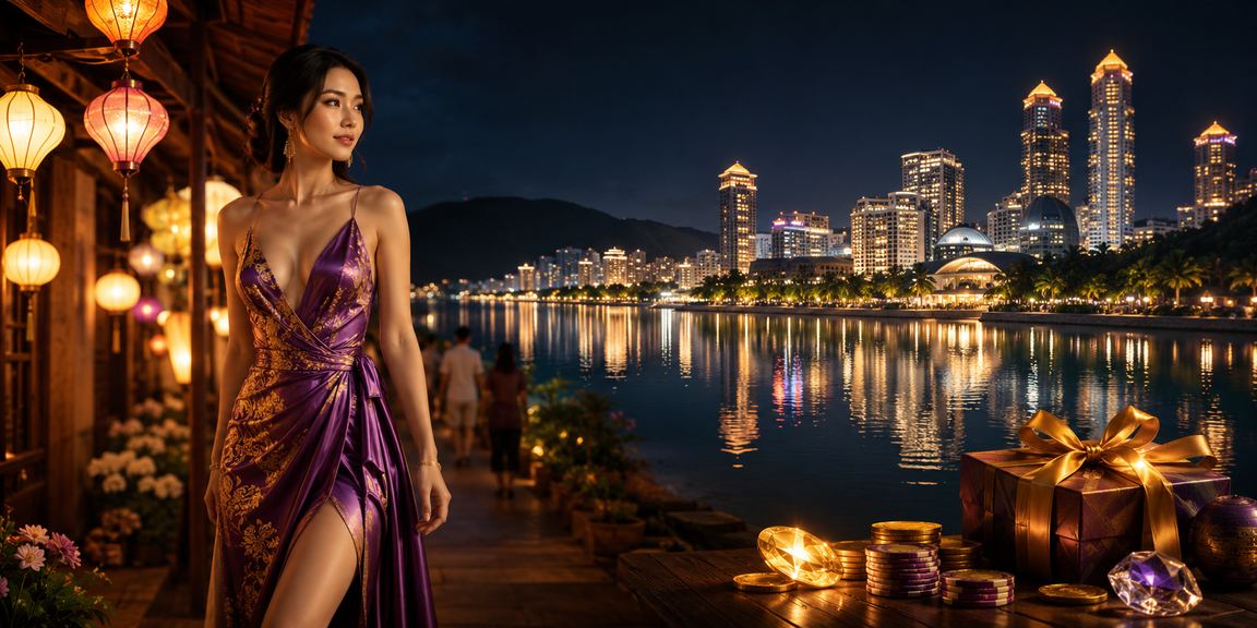 Cảnh đêm sôi động tại casino và khu giải trí Phú Quốc